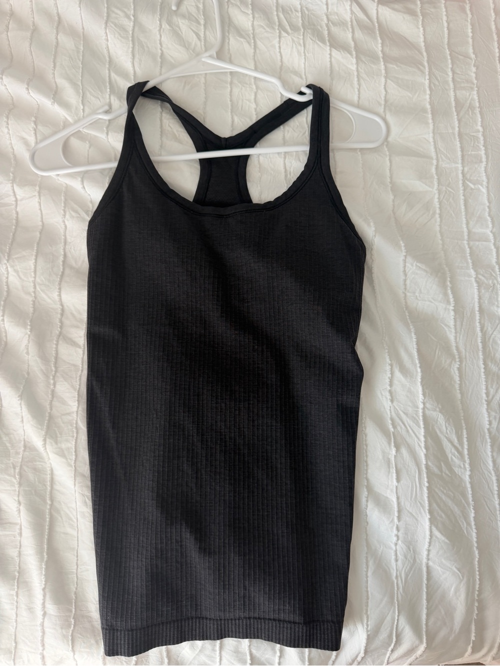 Lululemon Ebb Street Tank Top Black Ribbed Racerback Tank Top - Women